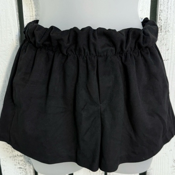 Mango Pants - Mango Dress Shorts Faux Suede Women’s Size XXS Black Paperbag Pull On Goth Glam
